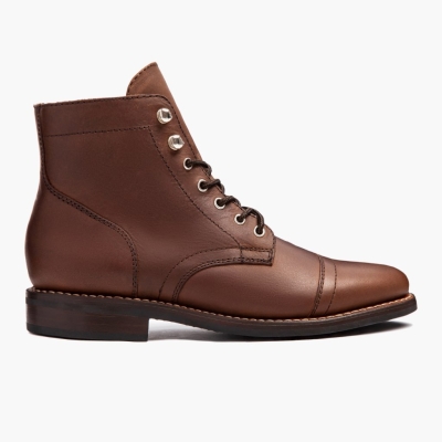 Thursday Boots Captain Lace-Up Boots Dame Brune | US1790EDB