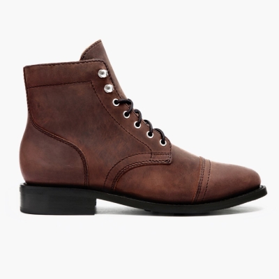 Thursday Boots Captain Lace-Up Boots Dame Brune | US3120CGZ